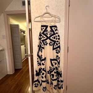 Sea New York Black and White Tiered Maxi Dress